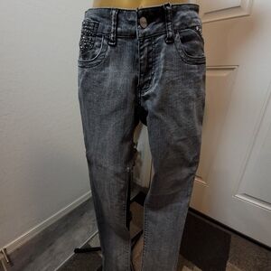 Kids' Charcoal Jeans with Embellished Pockets